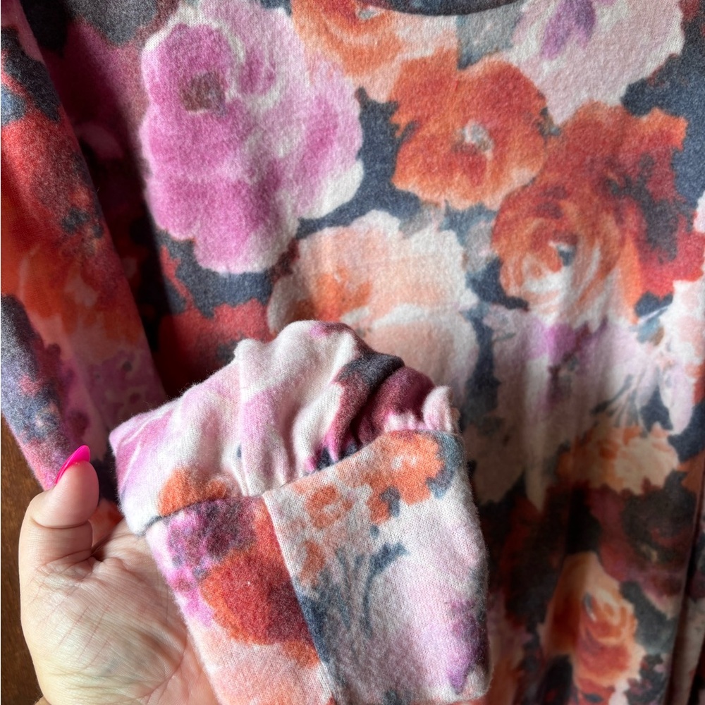 Colorful Floral Long Sleeve Top